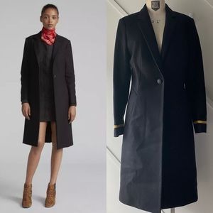 Rag & Bone Tailored Fit Wool Coat Size 4 | Classic Minimalist Luxe Black Coat